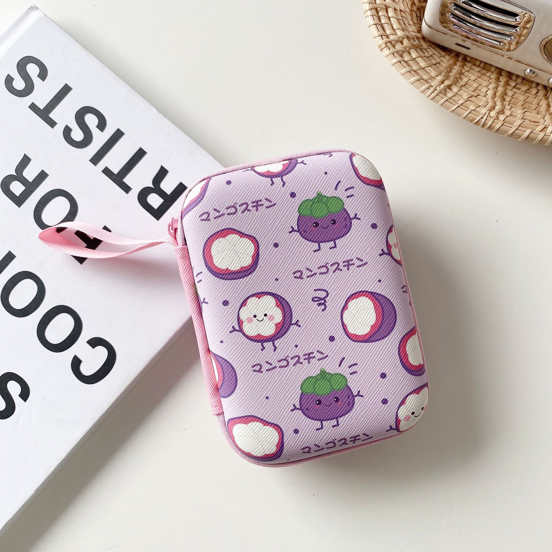 Cartoon Fruit Rectangle Earphone Organizer Bag Large Size