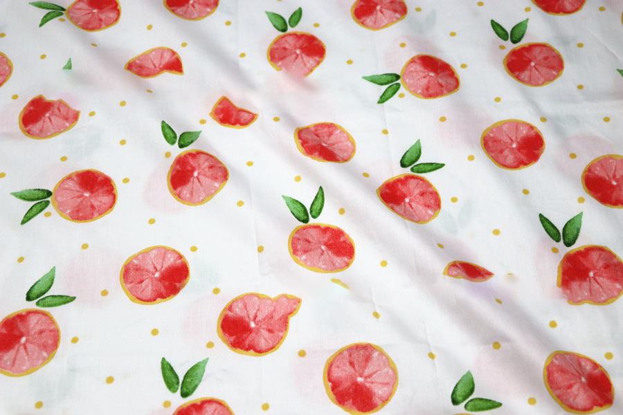 Cotton Twill Print Fruit Pattern Girl Dress Cover-up Garment Fabric