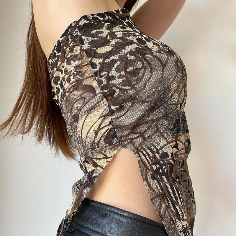 New Hottie Style One-shoulder Print Top Girl