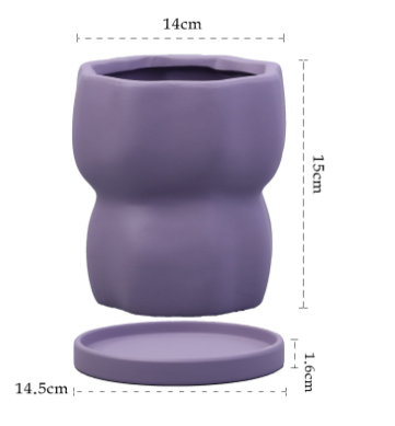 Plain Fired Breathable Ceramic Flowerpot