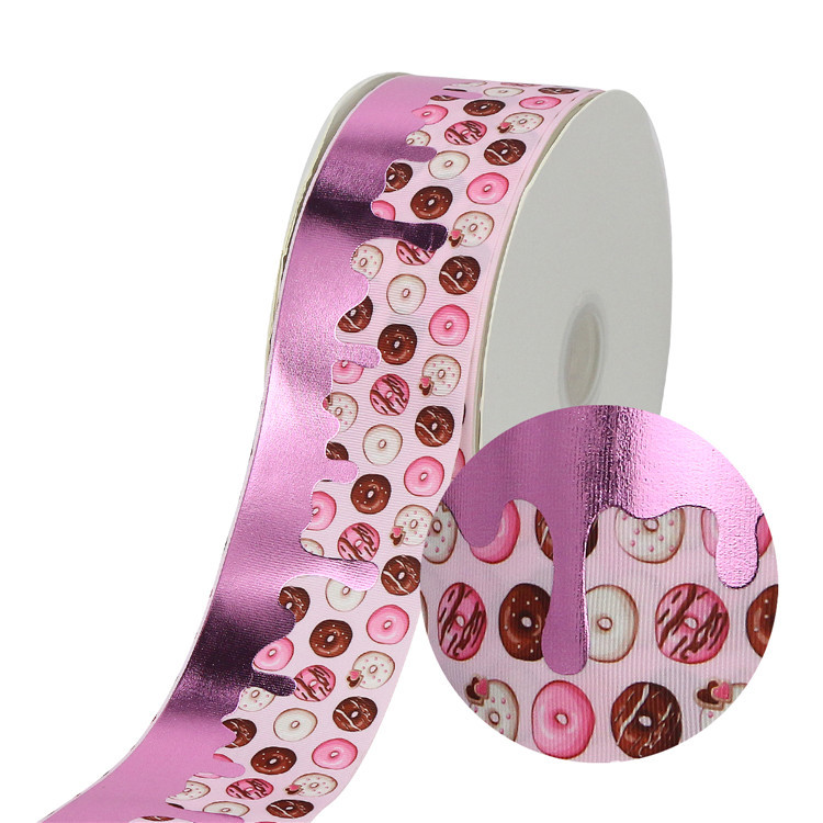 75mm Bronzing Rib Ribbon Hair Accessories Diy Material Packaging Baking Dessert Gift Box Packing Ribbon