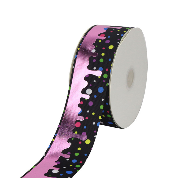 75mm Bronzing Rib Ribbon Hair Accessories Diy Material Packaging Baking Dessert Gift Box Packing Ribbon