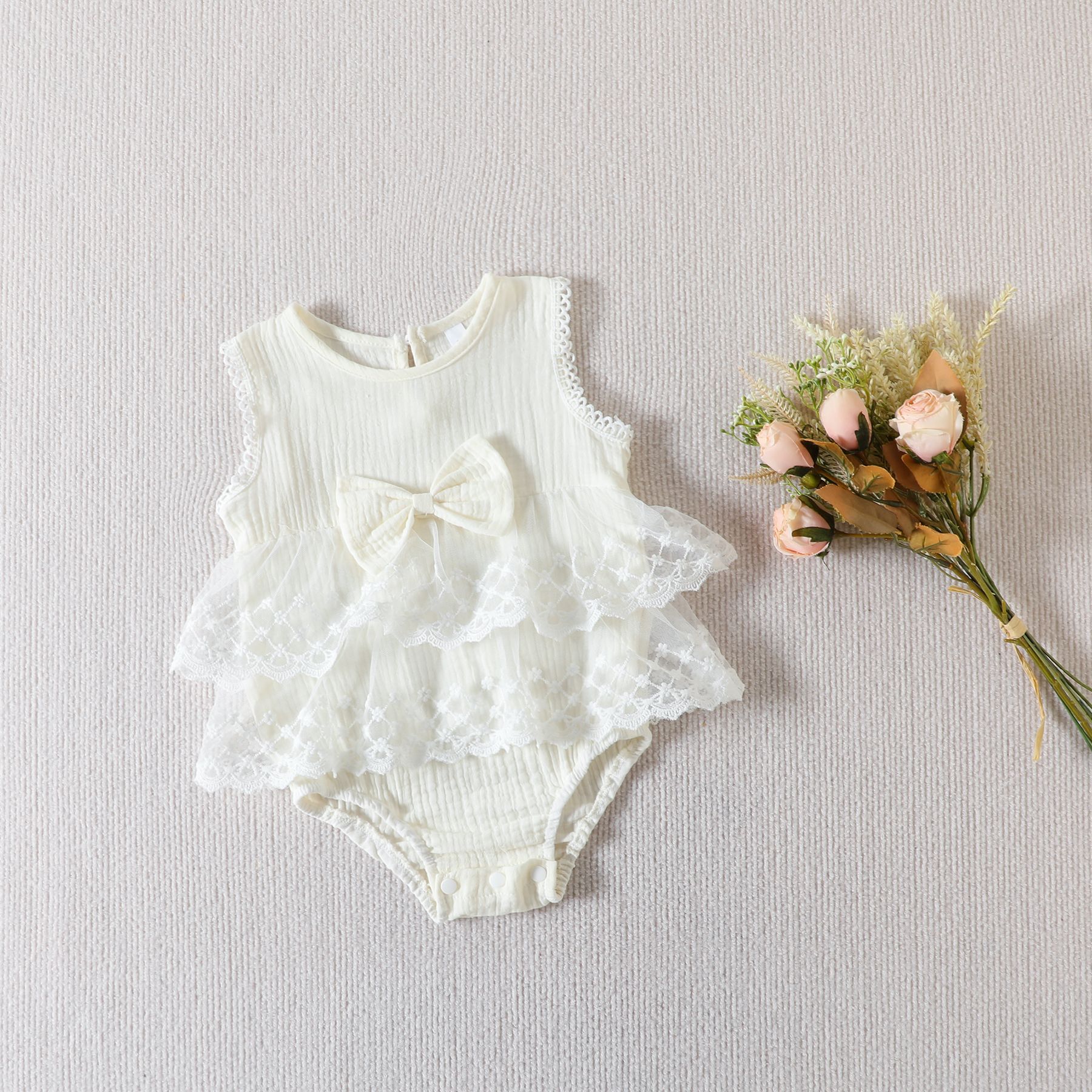 Girls' Princess Sleeveless Lace Jumpsuit