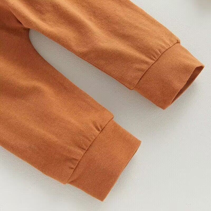 Halloween Letter Pumpkin Long Sleeve Jumpsuit