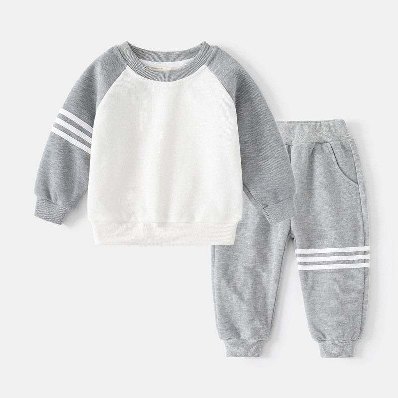 Boys' Patchwork Sleeve Bars Sweater