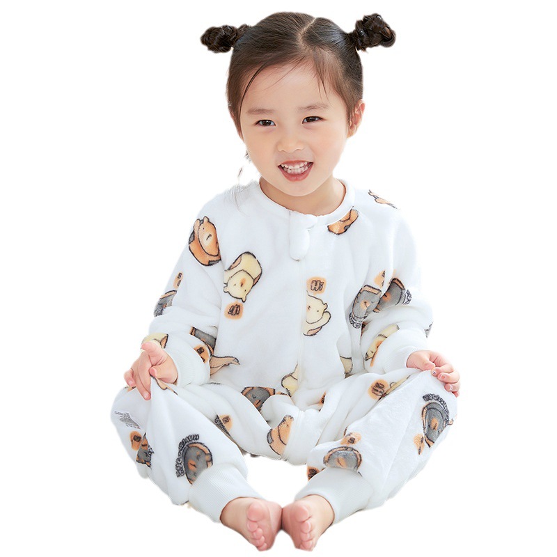 Children's Flannel Sleeping Bag One-piece Pajamas