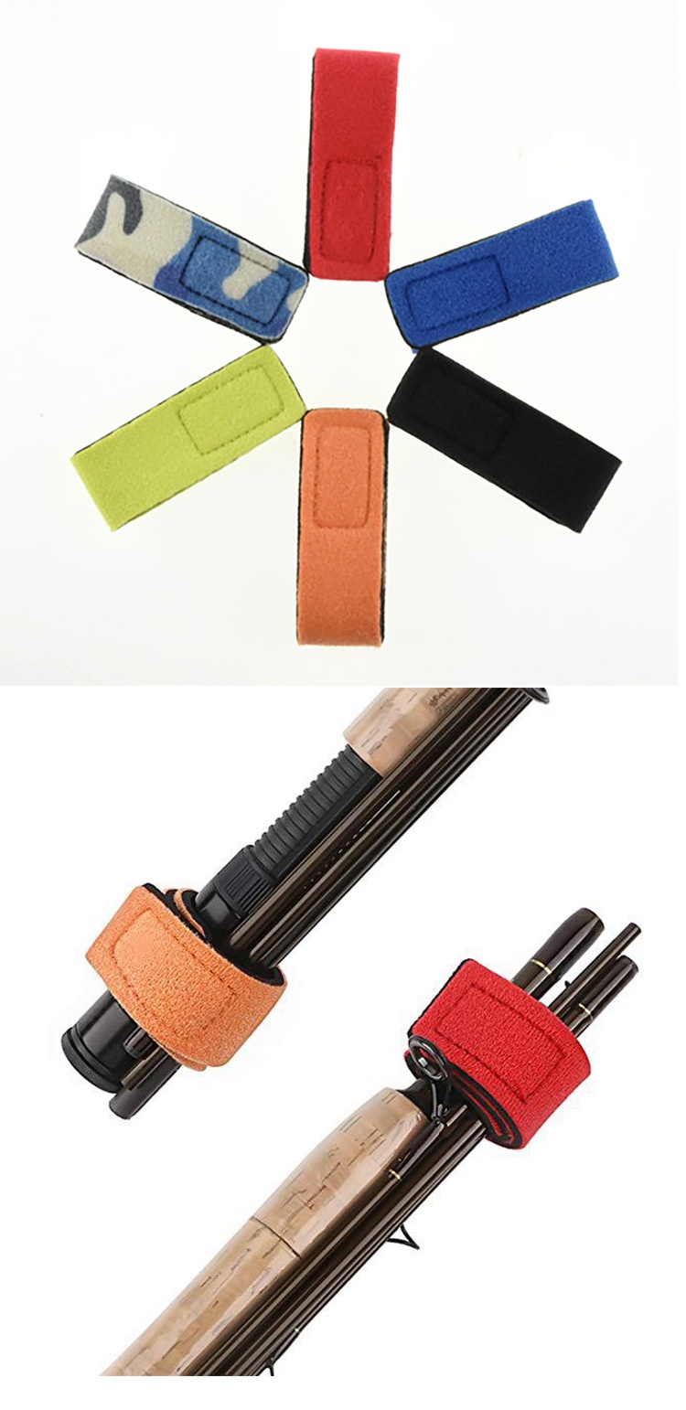 Fishing Gear Fishing Rod Binding Band Non-slip Ratchet Tie Down Velcro Rod Wrap Bundle Lure Binding Rod