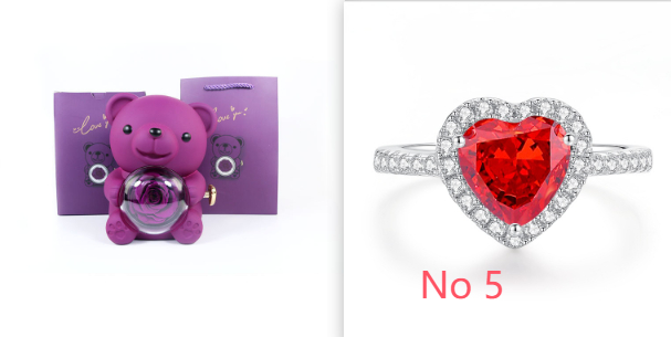 Rotating Eternal Flower Ring Necklace Packaging Box