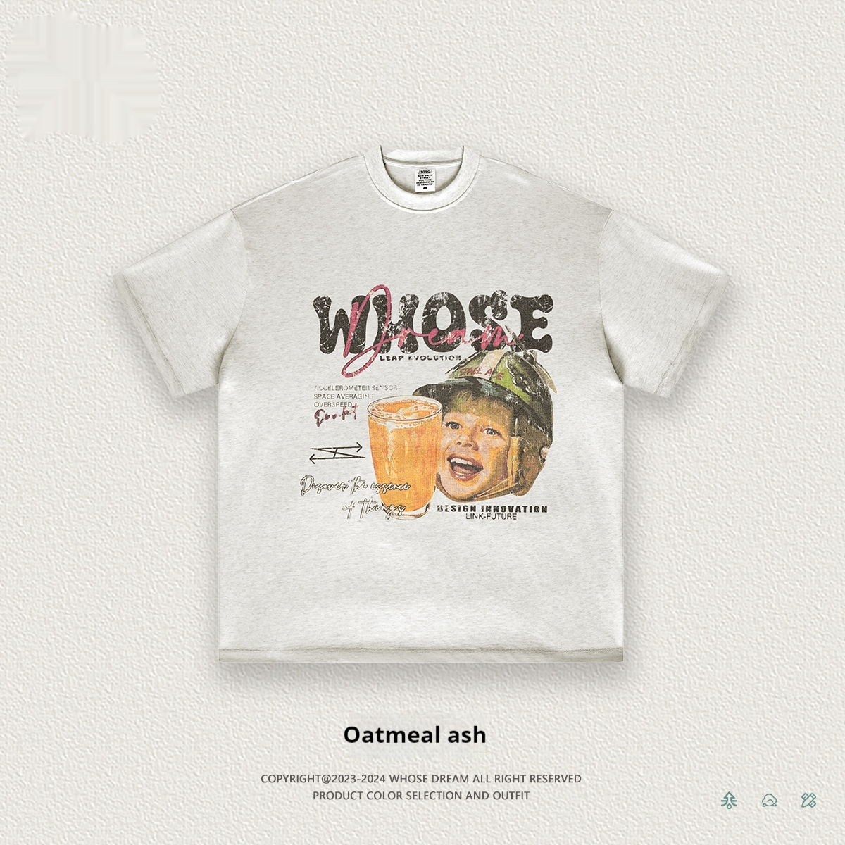305g Heavy Washed Distressed Cartoon Printed Children's Short Sleeve
