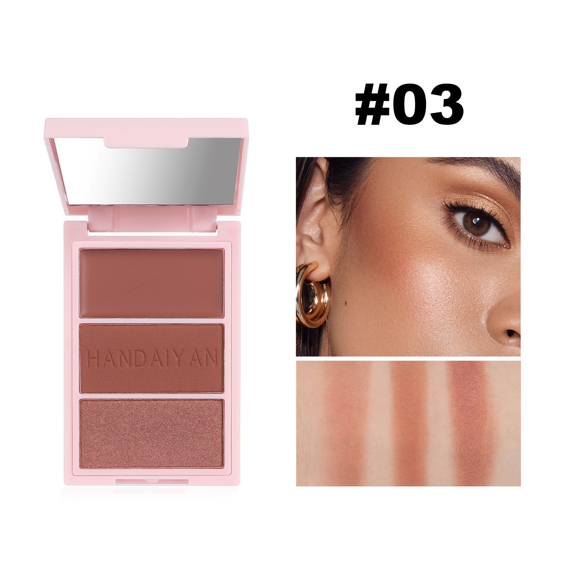 Blusher Plate Highlight Contour Compact Brighten Face