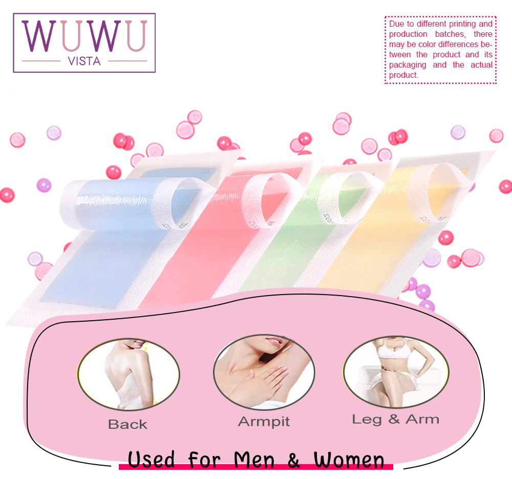WUWUVISTA Wax Strips 20pcs Sugar Wax Professional Hair Removal Wax Strips For Summer Leg Body Face Wax Paper