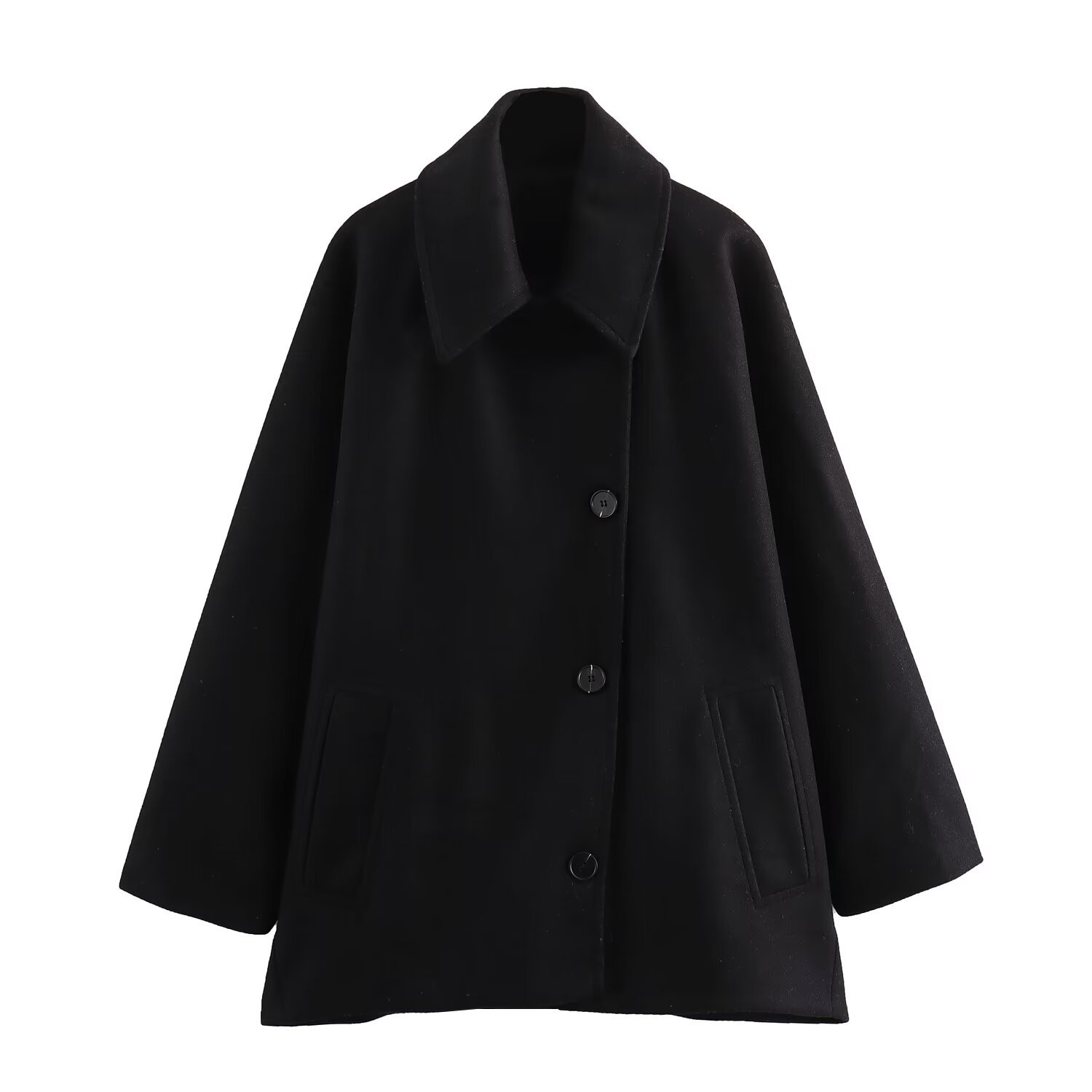 Europe And America Cross Border Women's Street Fashion Common Style Loose Wool Overcoat