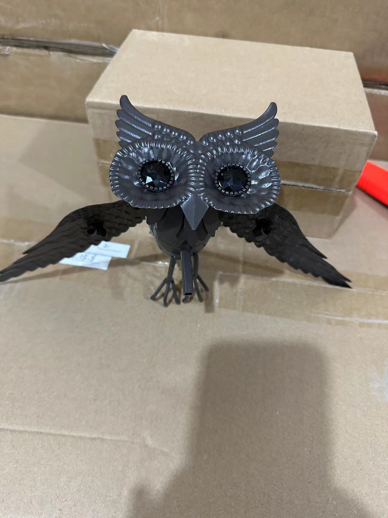 Cross-border Independent New Outdoor Iron Simulation Owl Windmill Art Decoration Garden Pile Plug Decoration Crafts