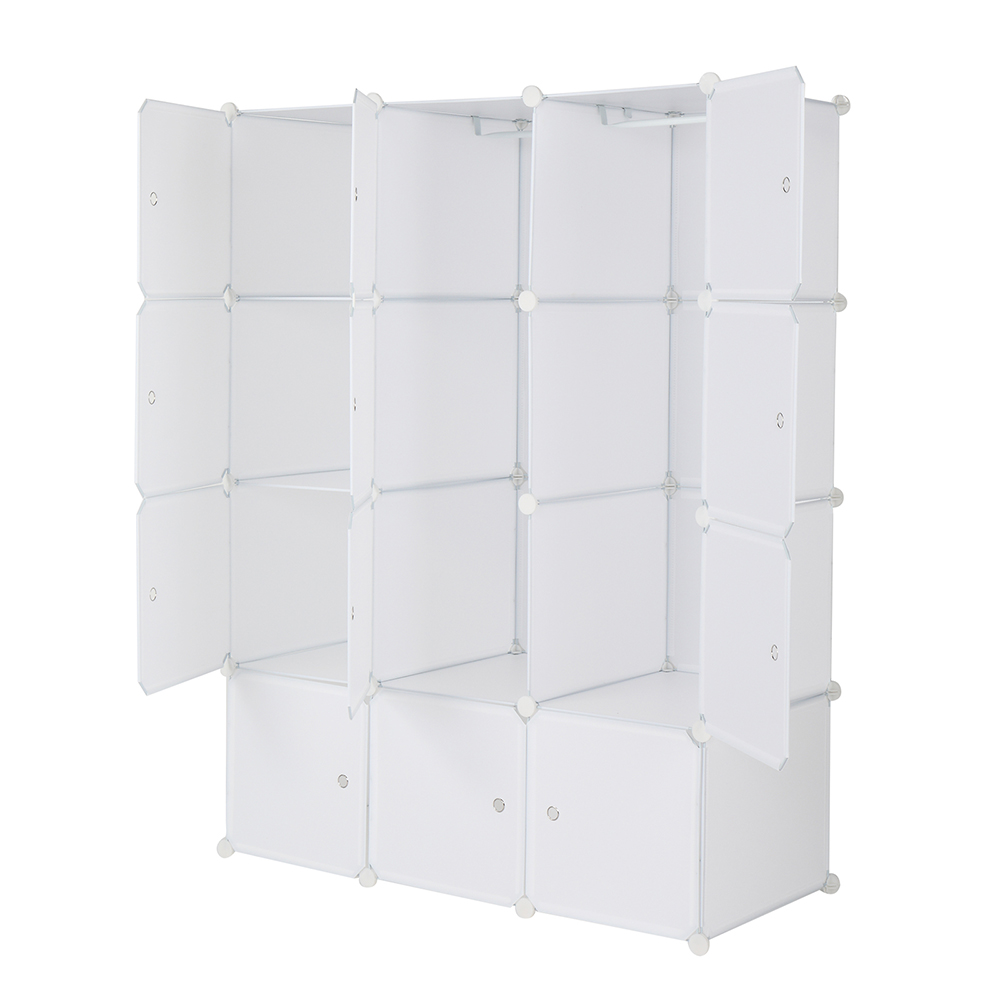 4-layer 12-compartment Rubik's Cube Wardrobe, Plastic, Can Be Freely Assembled DIY Style