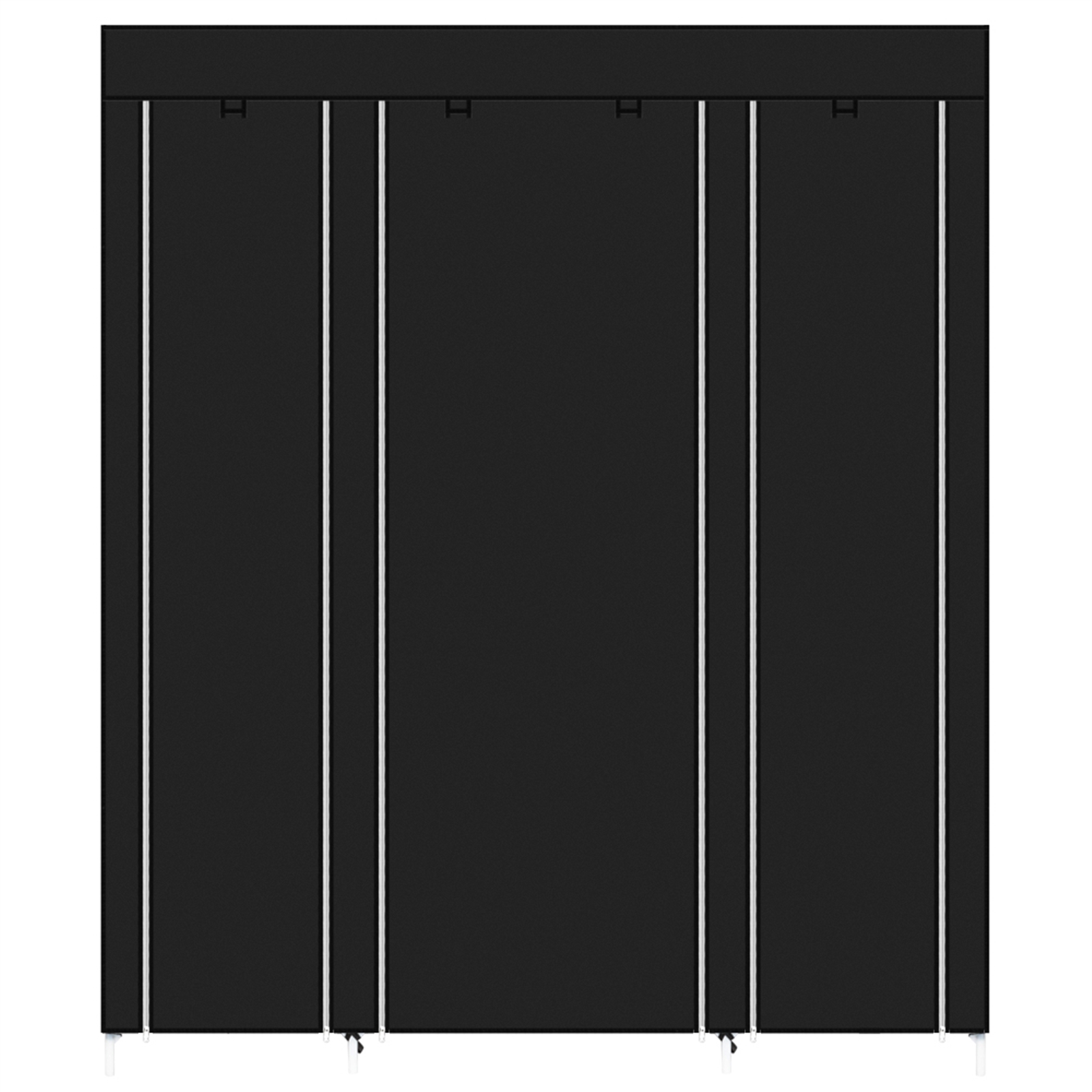69 Inch Portable Clothes Closet Wardrobe Storage Organizer With Non-Woven Fabric Quick And Easy To Assemble Extra Strong And Durable Black