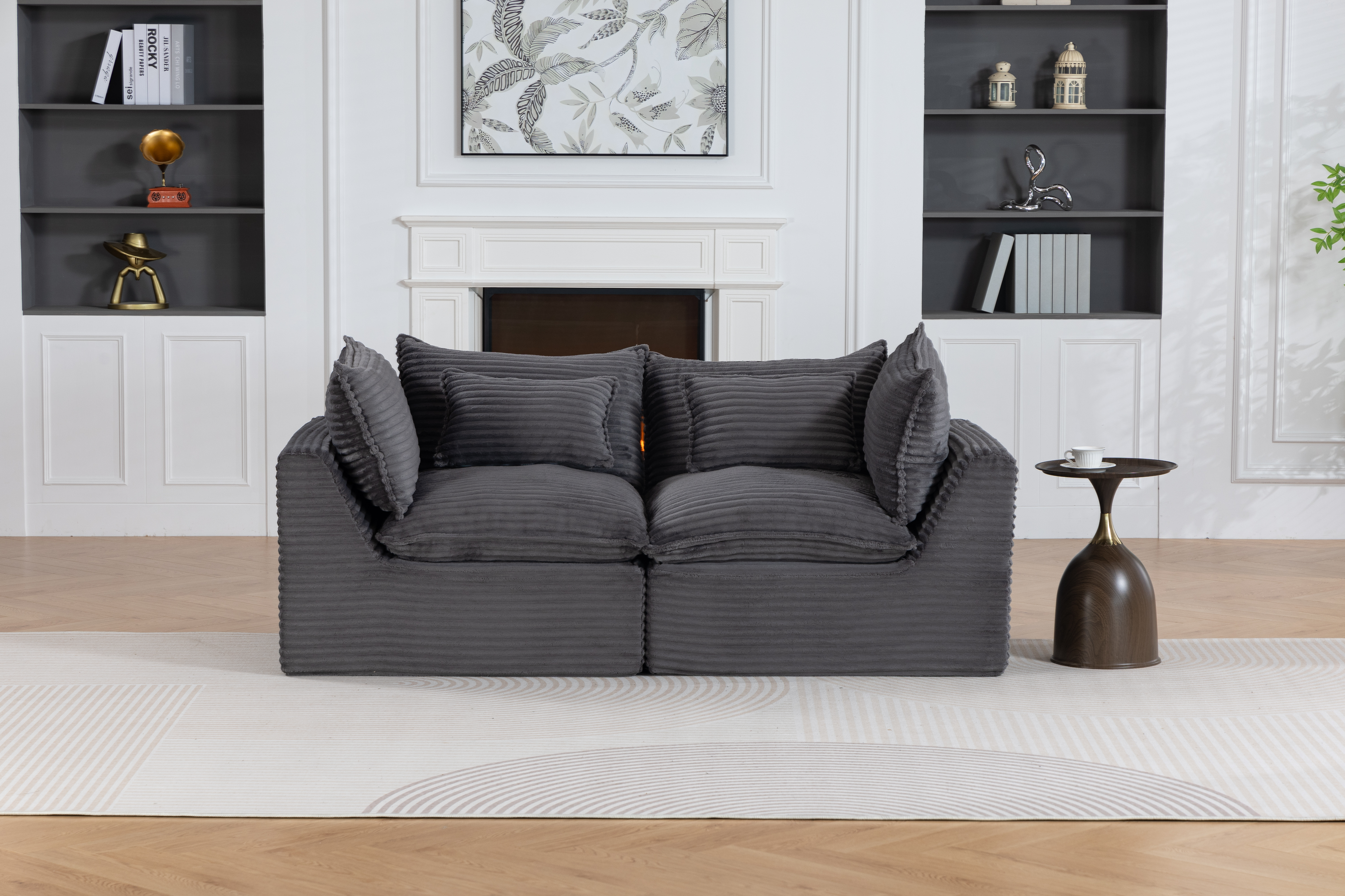 74.8" Width Cloud Couch Oversized Modular Sectional Sofa True Relax Comfy Couches Wide&Deep Seat Sofas for Living Room Furniture Sets, Corduroy Fabric,2Seat