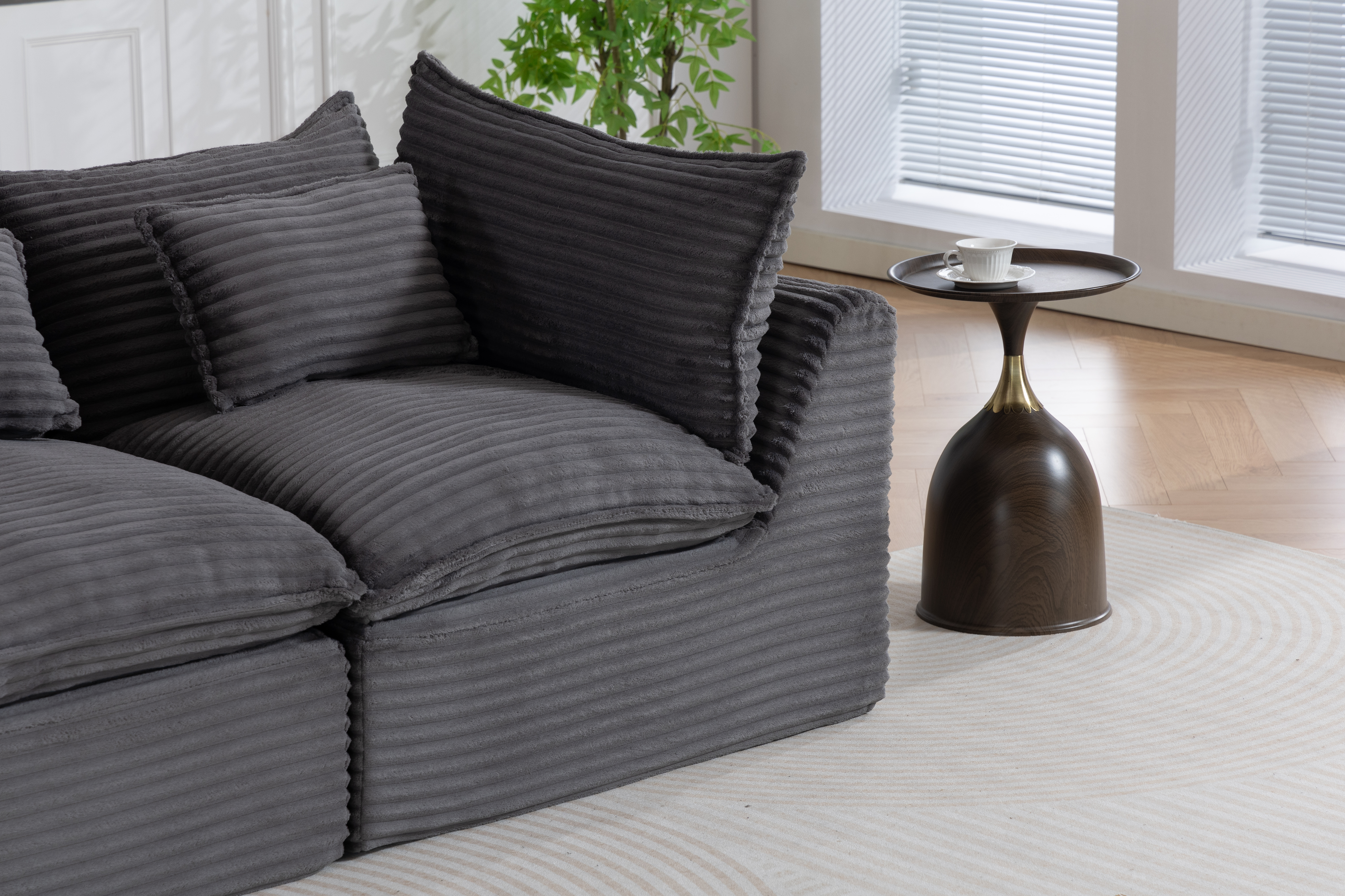 74.8" Width Cloud Couch Oversized Modular Sectional Sofa True Relax Comfy Couches Wide&Deep Seat Sofas for Living Room Furniture Sets, Corduroy Fabric,2Seat