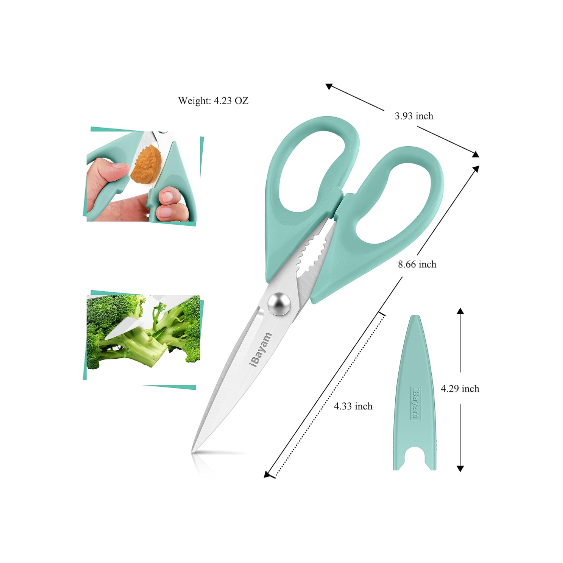2 Pack Heavy Duty All-Purpose Kitchen Scissors Shears With Blade Covers Sharp Stainless Steel Cutting Tools For Food Packaging And Home Use
