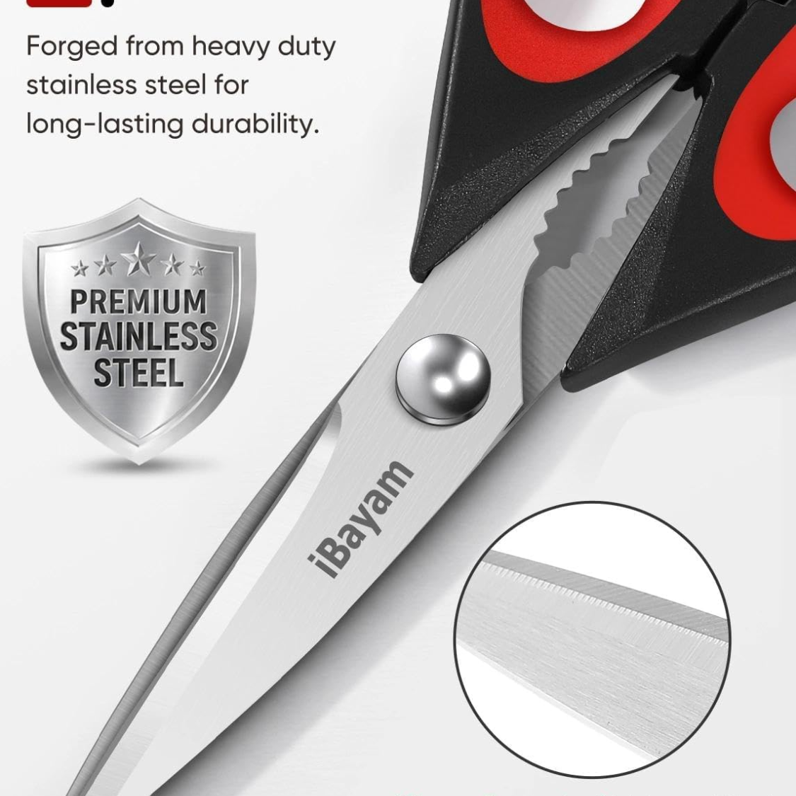 Heavy Duty All-Purpose Kitchen Scissors Shears With Protective Sheath Sharp Multipurpose Cutting Tool For Food Packaging Herbs And Home Use