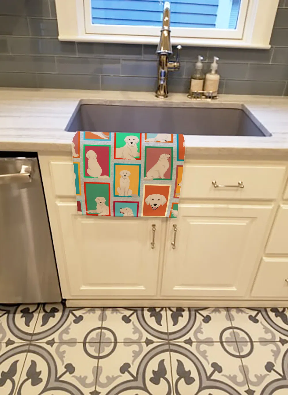 Lots of Cream Golden Retriever Kitchen Towel Dish Cloths Guest Hand Towel Decorative Bathroom Towel for Face,Tea, Dishcloth, Kitchen and Bath