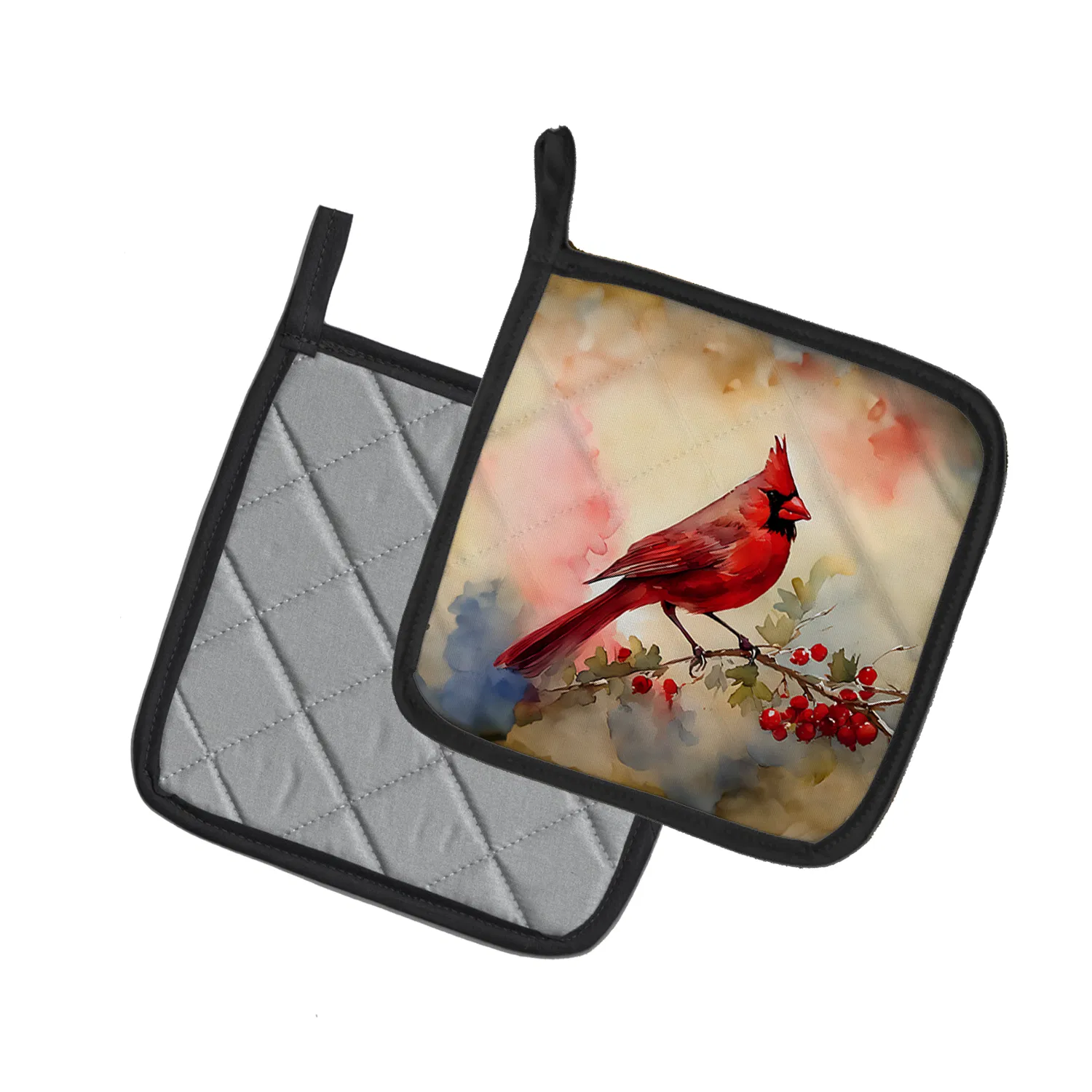 Cardinal Pair of Pot Holders Kitchen Heat Resistant Pot Holders Sets Oven Hot Pads for Cooking Baking BBQ, 7 1/2 x 7 1/2