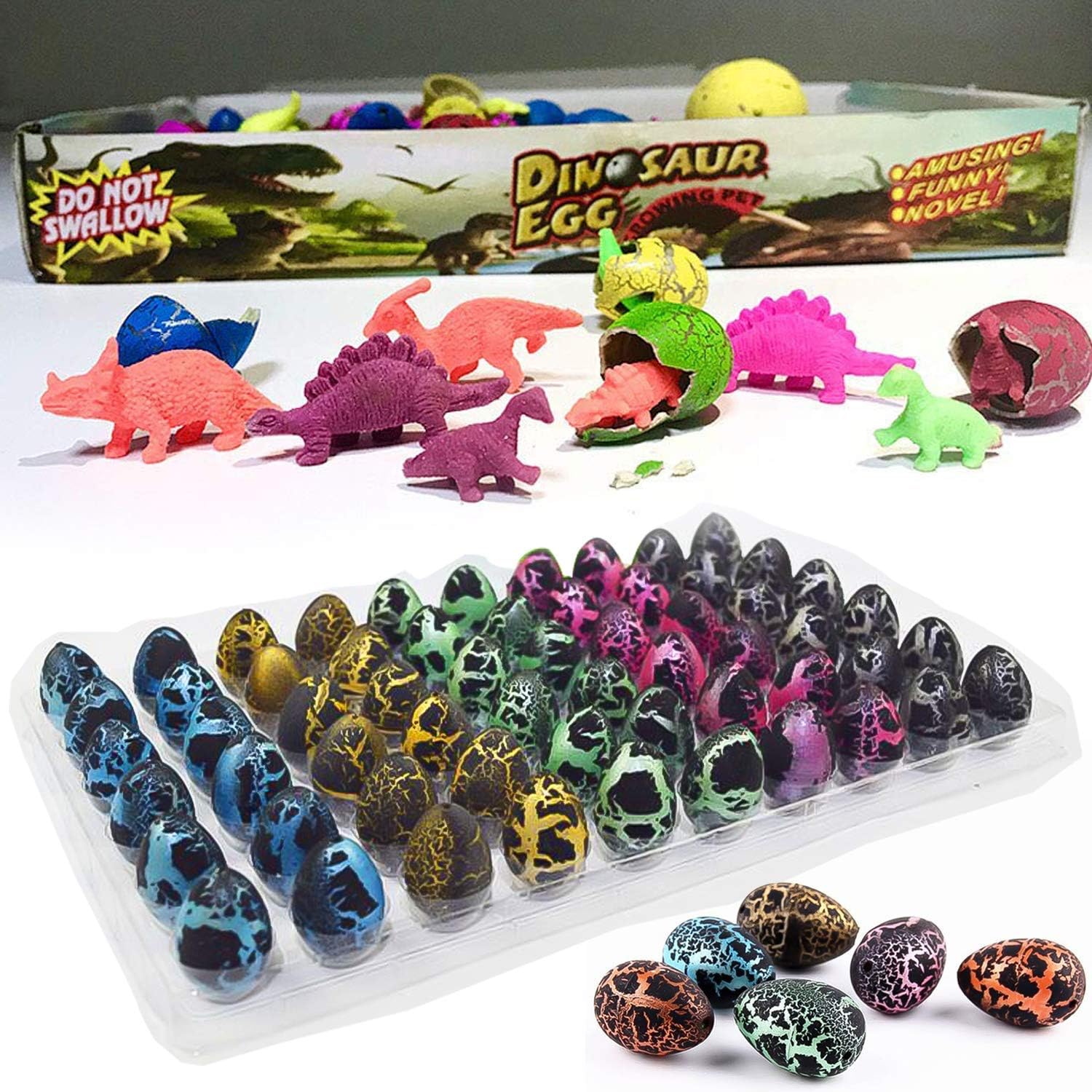 60 Pack Hatching Dinosaur Eggs For Kids Birthday Party Favors Dinosaur Growing Toys Surprise Gifts Classroom Prizes And Goodie Bags