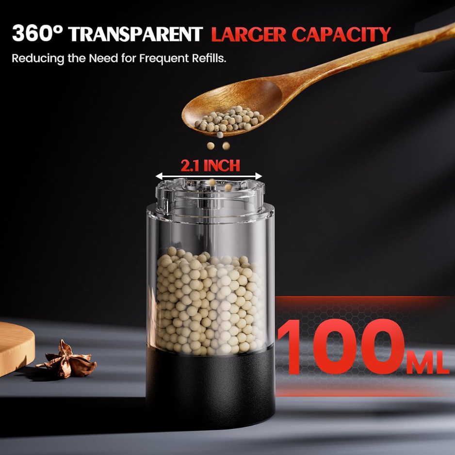 Electric Salt And Pepper Grinder Set Automatic Battery Pepper Mill Shakers Adjustable Coarseness Upgraded Larger Capacity With Led Home And Kitchen Appliances