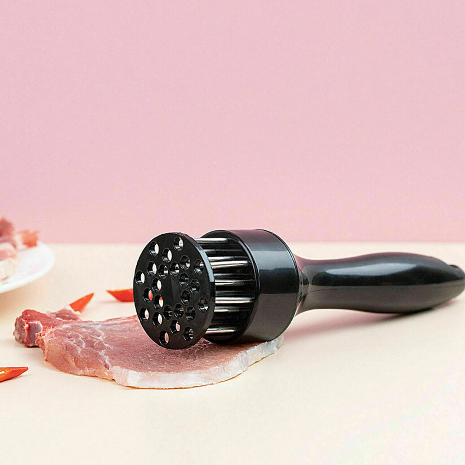 Meat Tenderizer Tool With 21 Ultra Sharp Stainless Steel Needle Dishwasher Safe