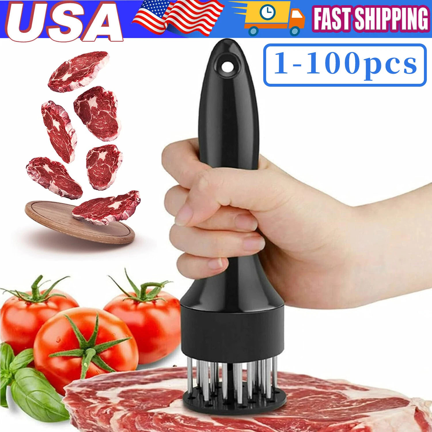 Meat Tenderizer Tool With 21 Ultra Sharp Stainless Steel Needle Dishwasher Safe
