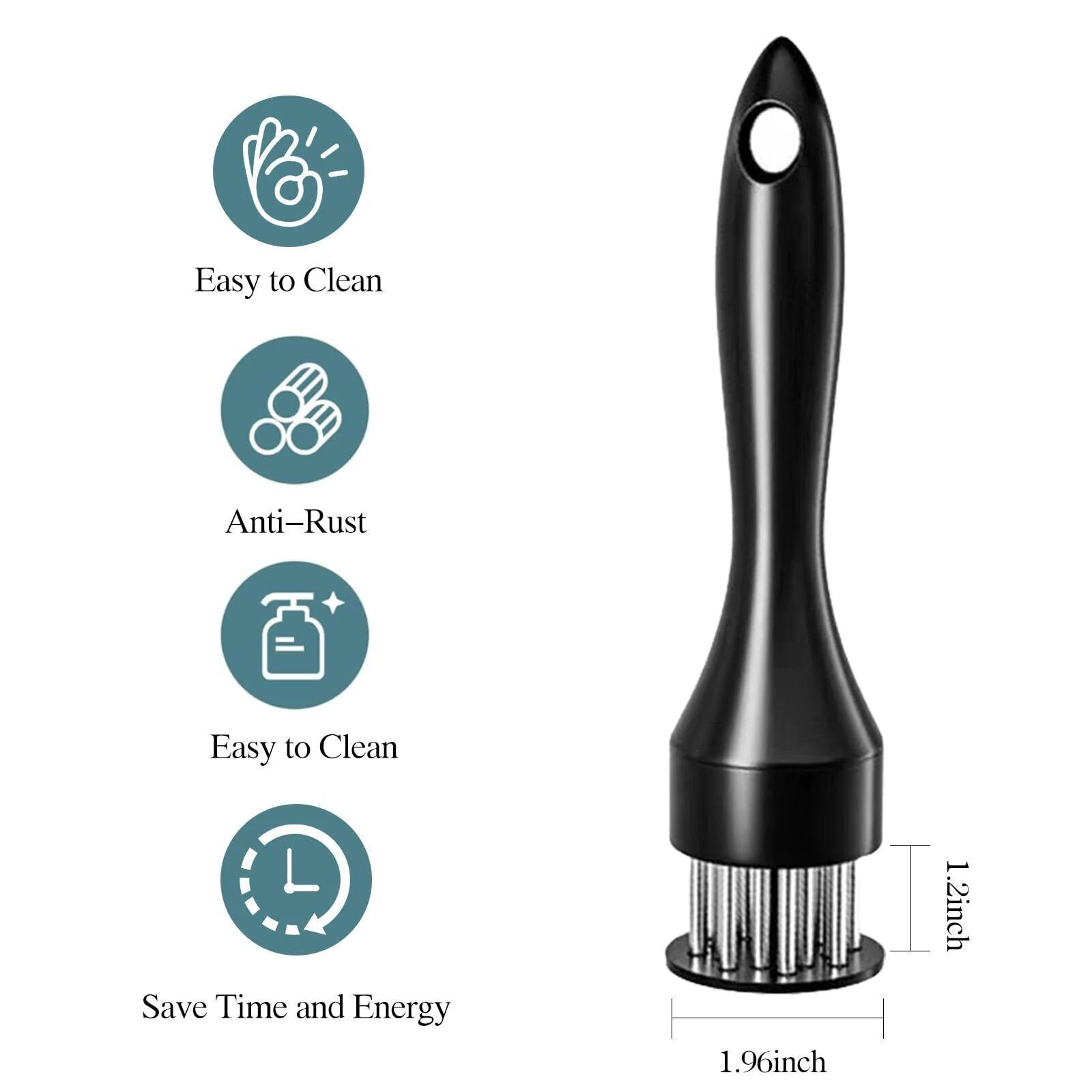 Meat Tenderizer Tool With 21 Ultra Sharp Stainless Steel Needle Dishwasher Safe