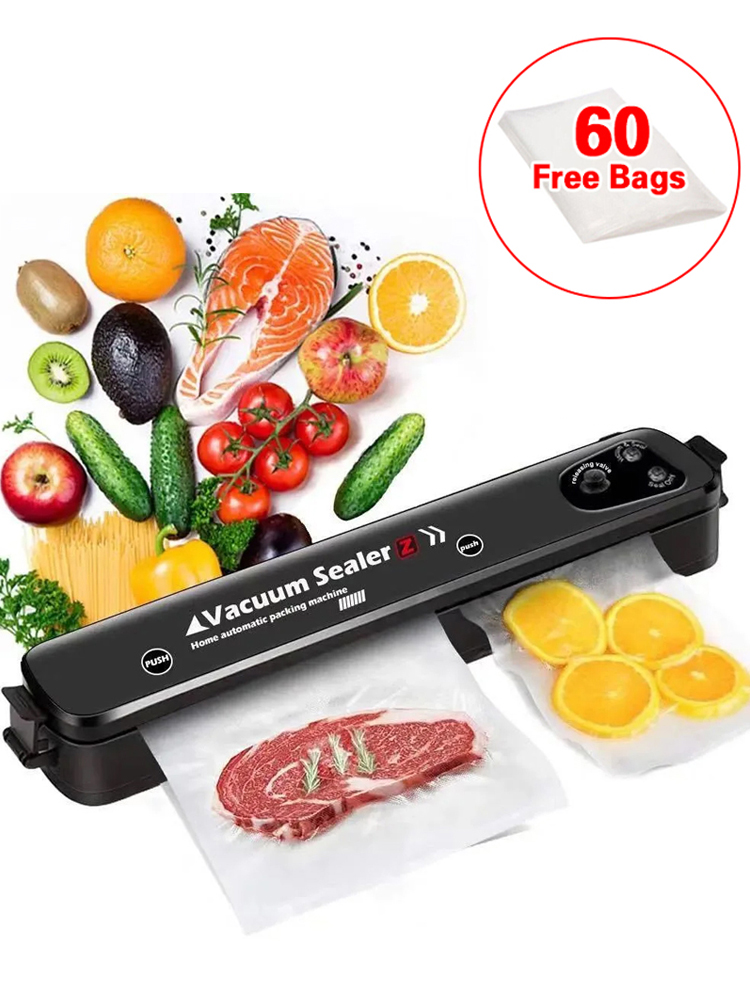 Automatic & Manual Vacuum Sealer For Dry And Wet Food Packaging With 60 Bags