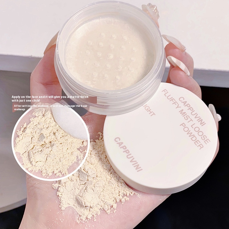 Women's Cappuvini Velvet Mist Exquisite Non-stick Matte Finish Clear Makeup Finish Face Powder
