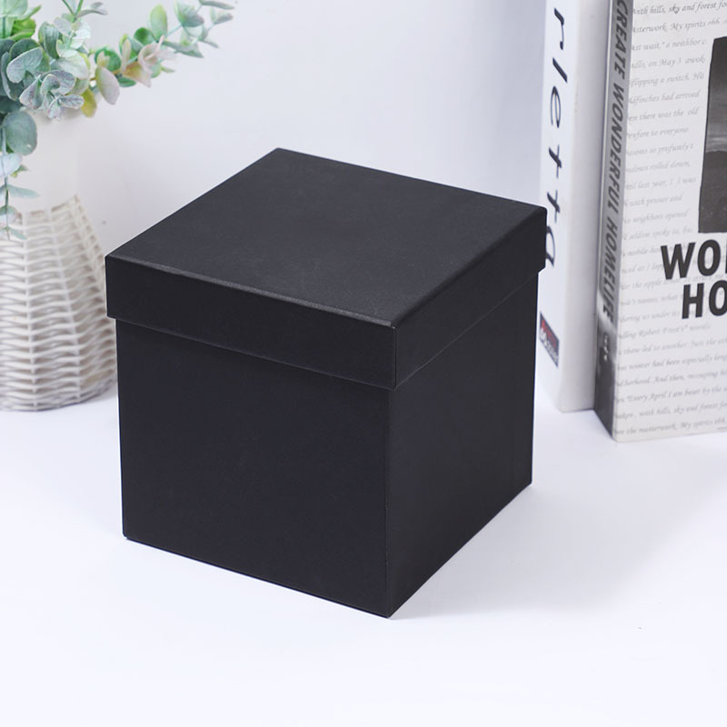 Black Large Square Gift Packaging Box With Top And Bottom Cover