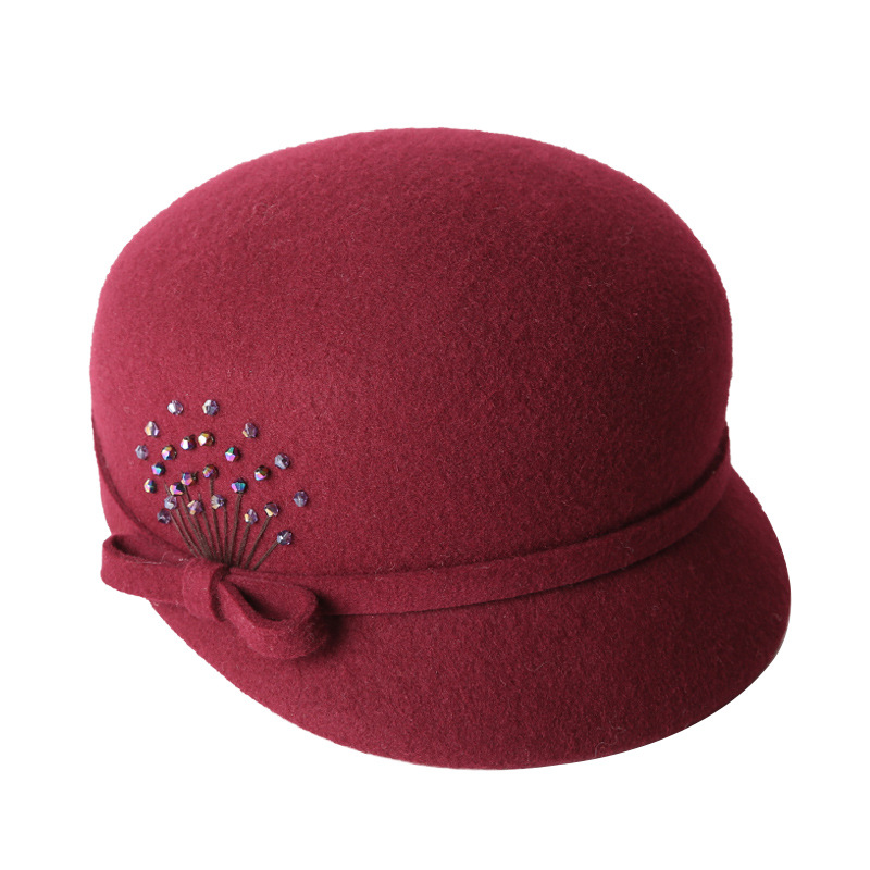 Wool Peaked Cap Casual Woolen Felt Hat