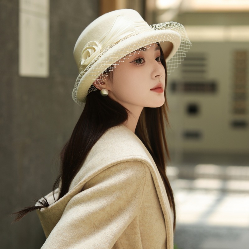 Wool Cap Children's Dome Mesh Decoration Fur Felt Hat