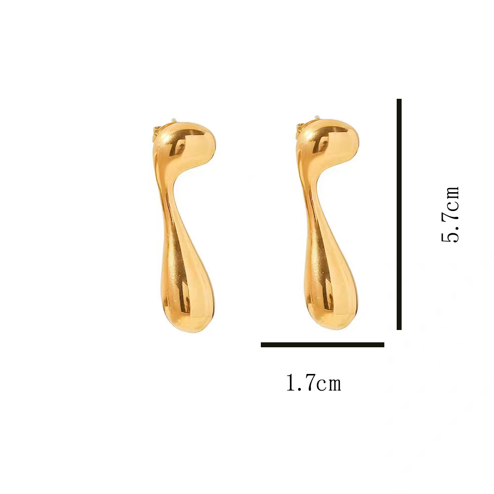 Alloy Earring Musical Note Water Drop Retro Fashion Minimalism Ear Studs