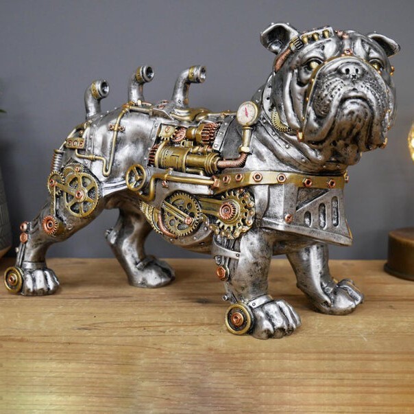 Mechanical Punk Dog Resin Crafts Desktop Window Decorative Ornament