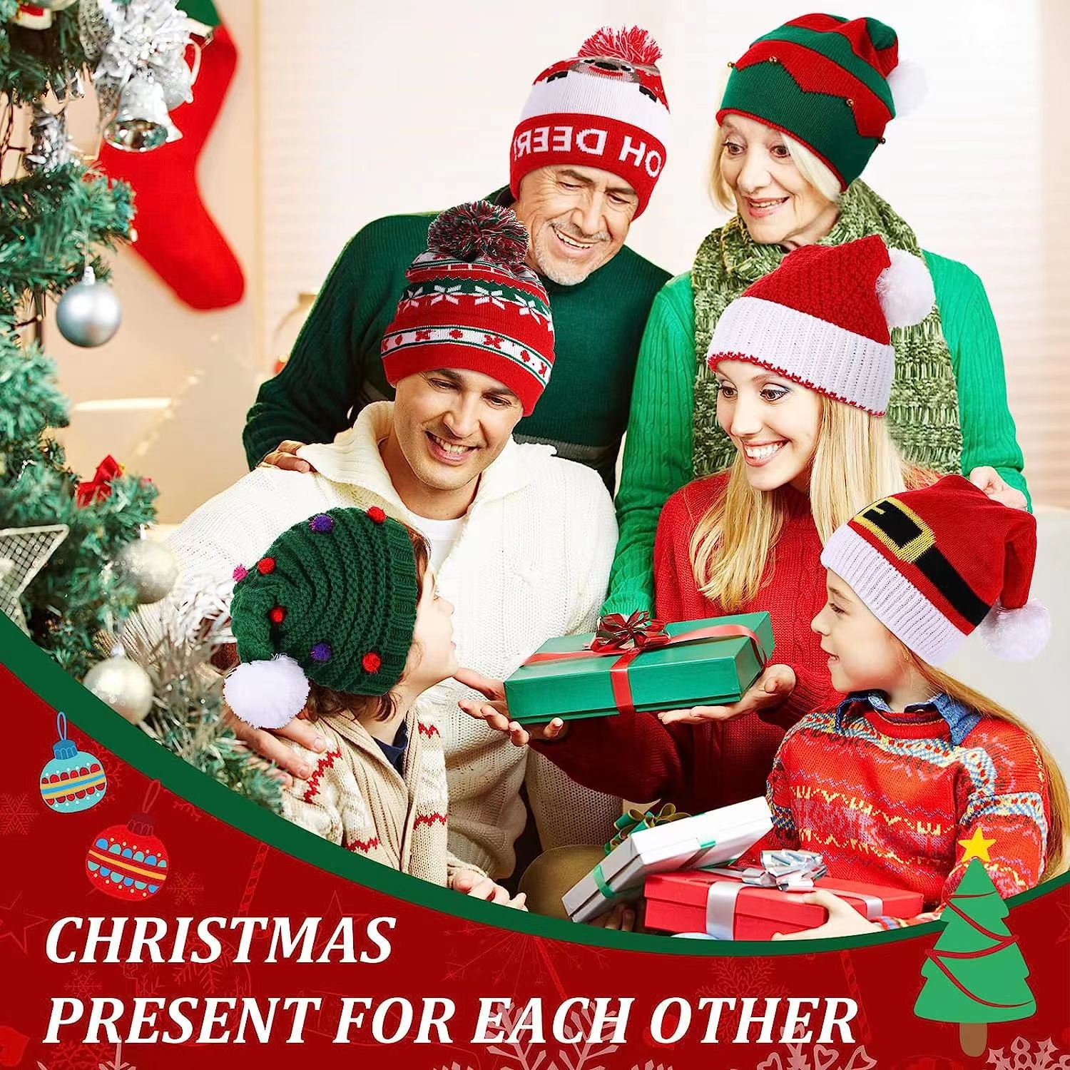 European And American Christmas Knitted Hat
