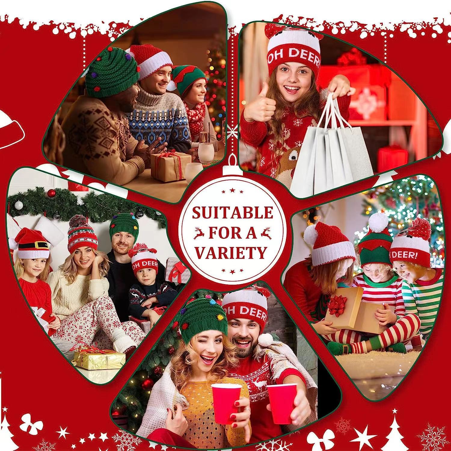 European And American Christmas Knitted Hat