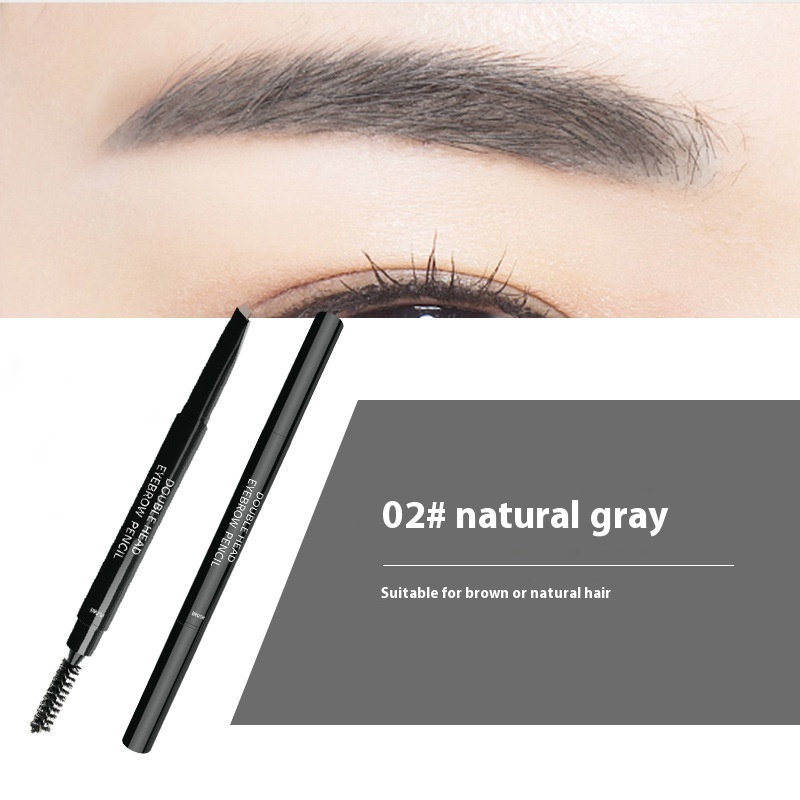 Waterproof And Sweat-proof Long-lasting Smudge-free Double-headed Automatically Rotate Eyebrow Pencil