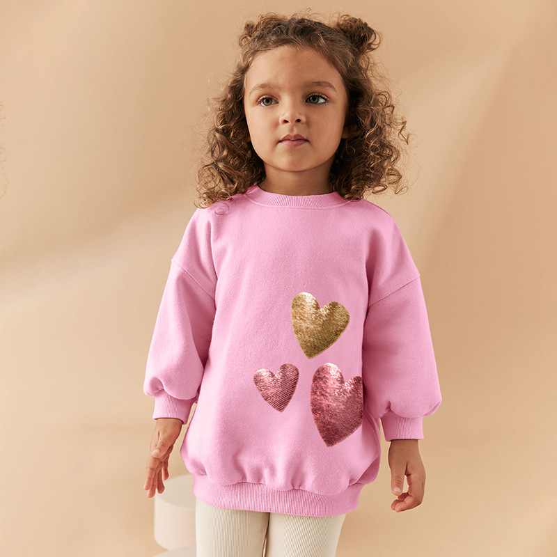 Long Sleeve Girls' Suit Cute Heart-shaped European And American Two-piece Suit