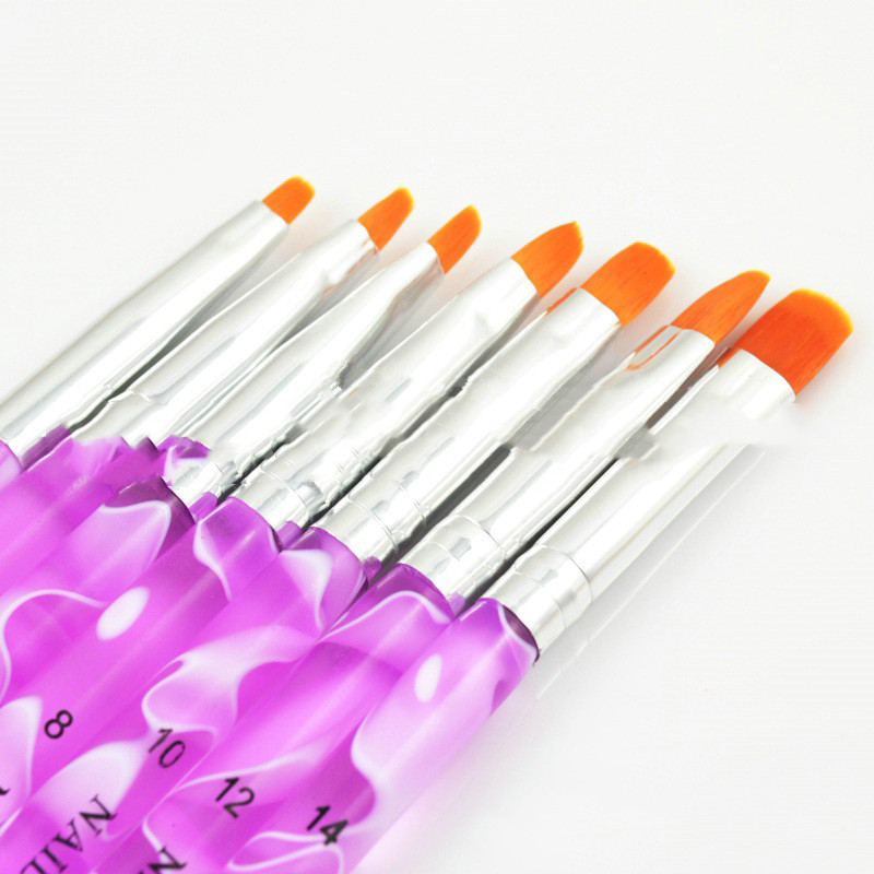 Artificial Nails Broad Brush Comprising A Row Of Penshaped Brushes Phototherapy Nail Brush 7 Pack