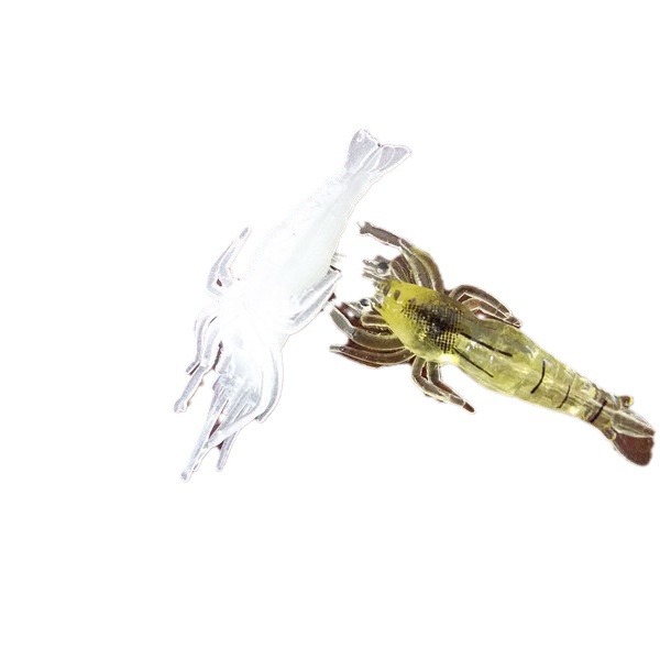 Luminous Fake Shrimp Luya With Hook Fishy Smell Soft Shrimp Hook Topmouth Culter Bait