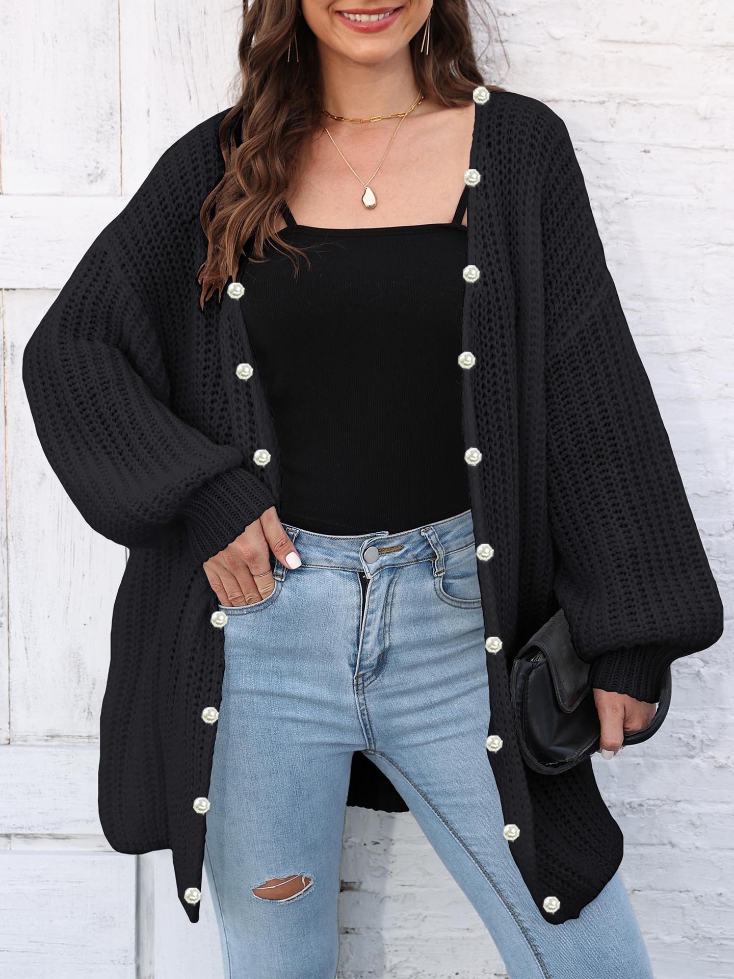 Women's Thick Coat Thick Needle Woven Sweater