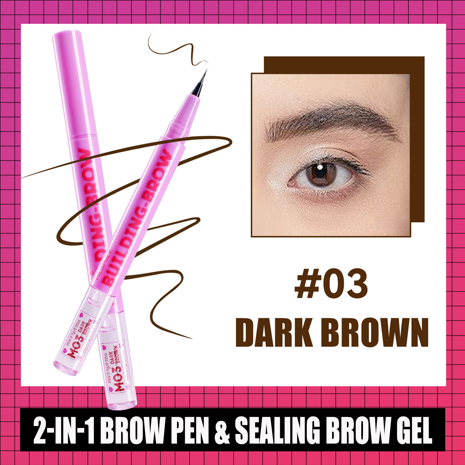 Two-in-one Double-headed Shaping Water Eyebrow Pencil Liquid Ultra-fine Three-dimensional