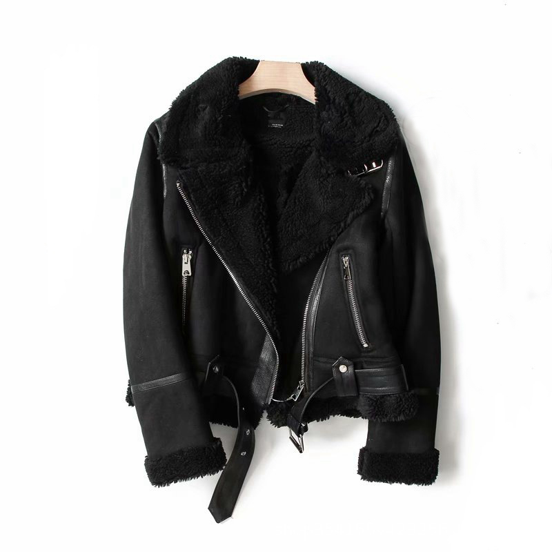 Lamb Wool Warm Coat Motorcycle Clothing Women