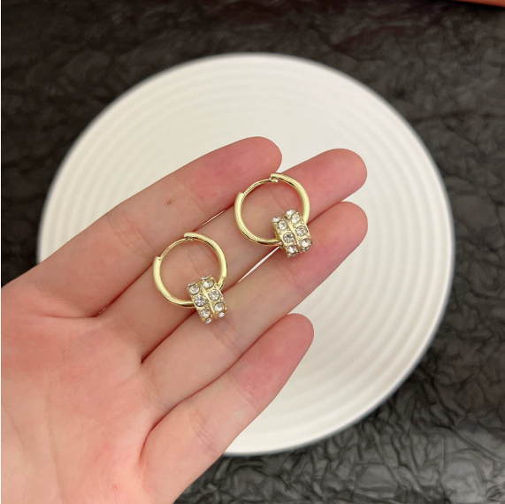 Silver Needle Zircon AB Dual-wear Double-sided Earrings Fashion