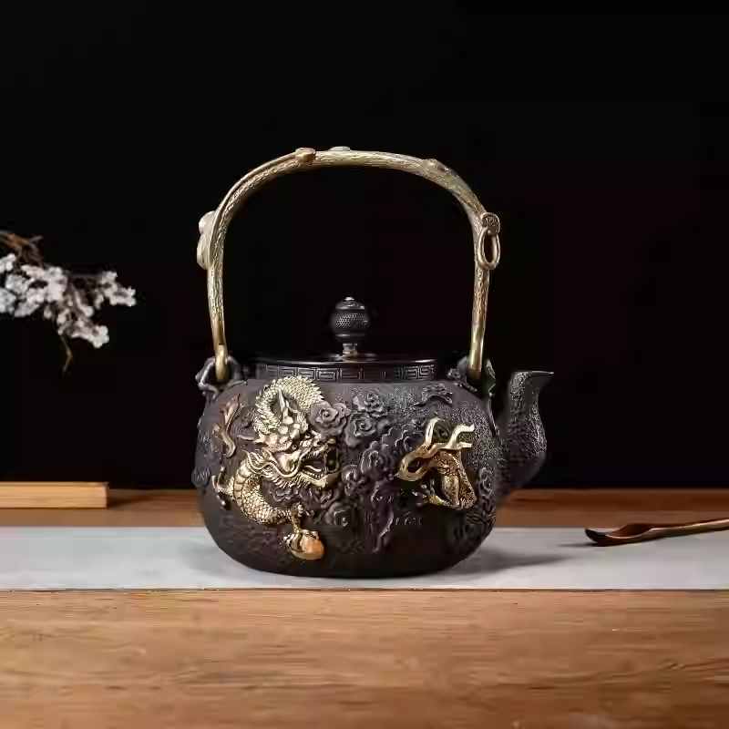 Handmade Iron Pot Chinese Lost-wax Casting Craft Cast Iron Teapot