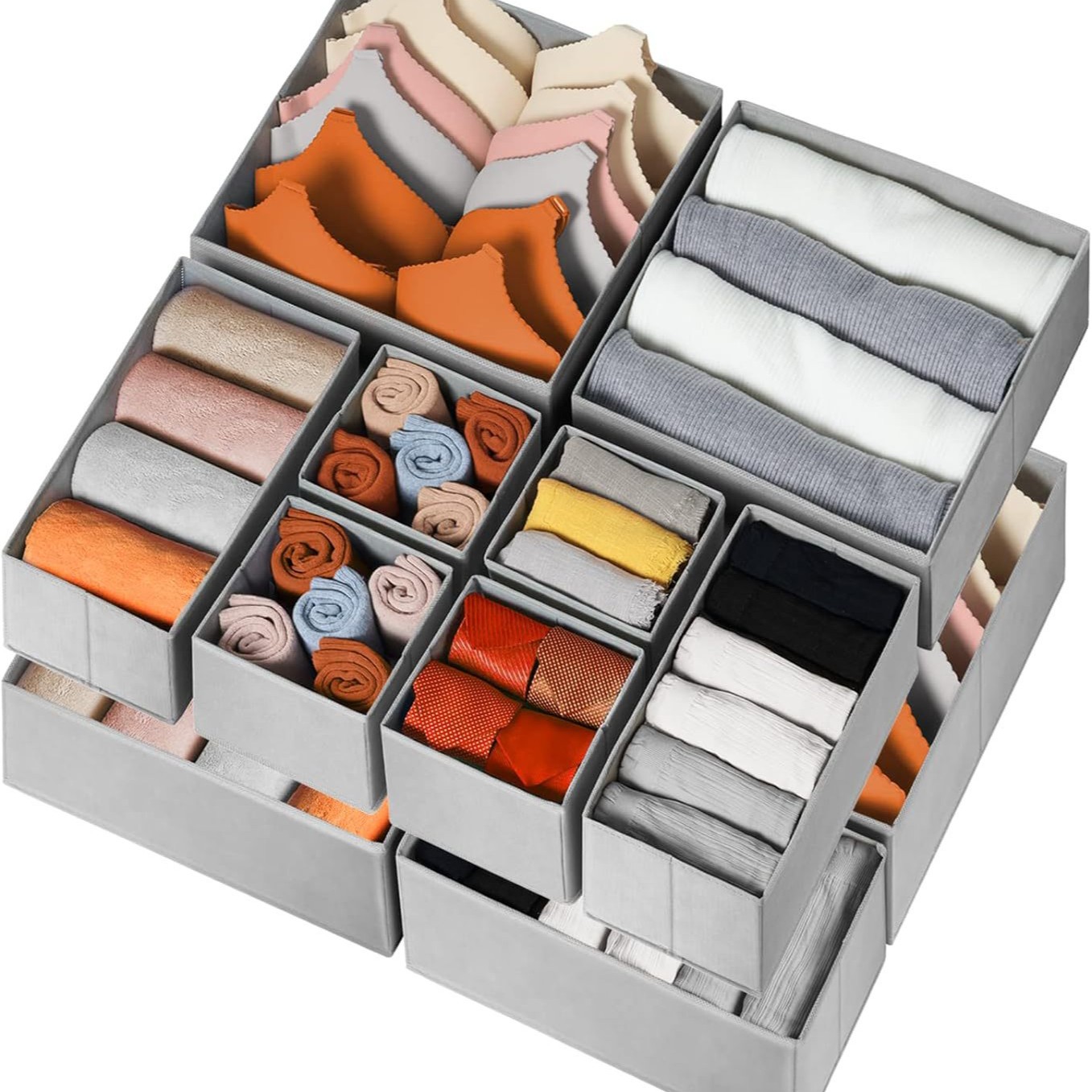Solid Color Household Use Fabric Uncovered Desktop Storage Box