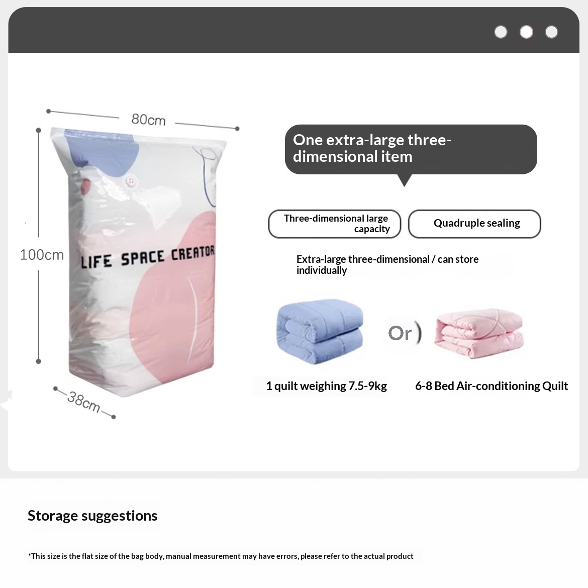 Dual Use Vacuum Compression Bags - Hand Pump And Press Storage Sacks For Clothes Quilts Household Organization